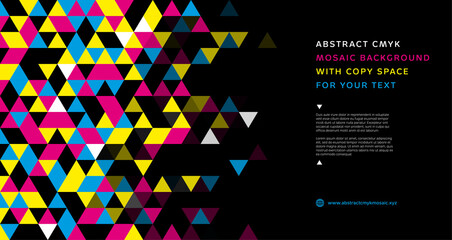 Abstract mosaic background from CMYK triangles