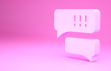 Sticker - Pink Speech bubble chat about baseball game icon isolated on pink background. Message icon. Communication or comment chat symbol. Minimalism concept. 3d illustration 3D render