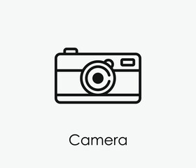Poster - Camera vector icon. Editable stroke. Symbol in Line Art Style for Design, Presentation, Website or Apps Elements, Logo. Pixel vector graphics - Vector