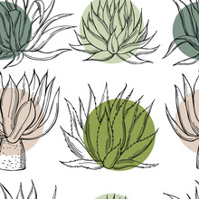 Agave. Vector Pattern.