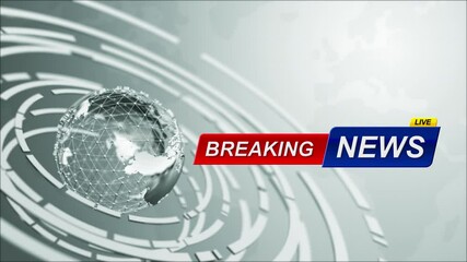 Poster - breaking news template intro for tv broadcast news show program with 3d breaking news text and badge