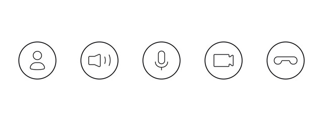 Poster - Video call icons set , Vector Illustration.