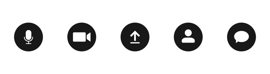Poster - Video call icons set , Vector Illustration.