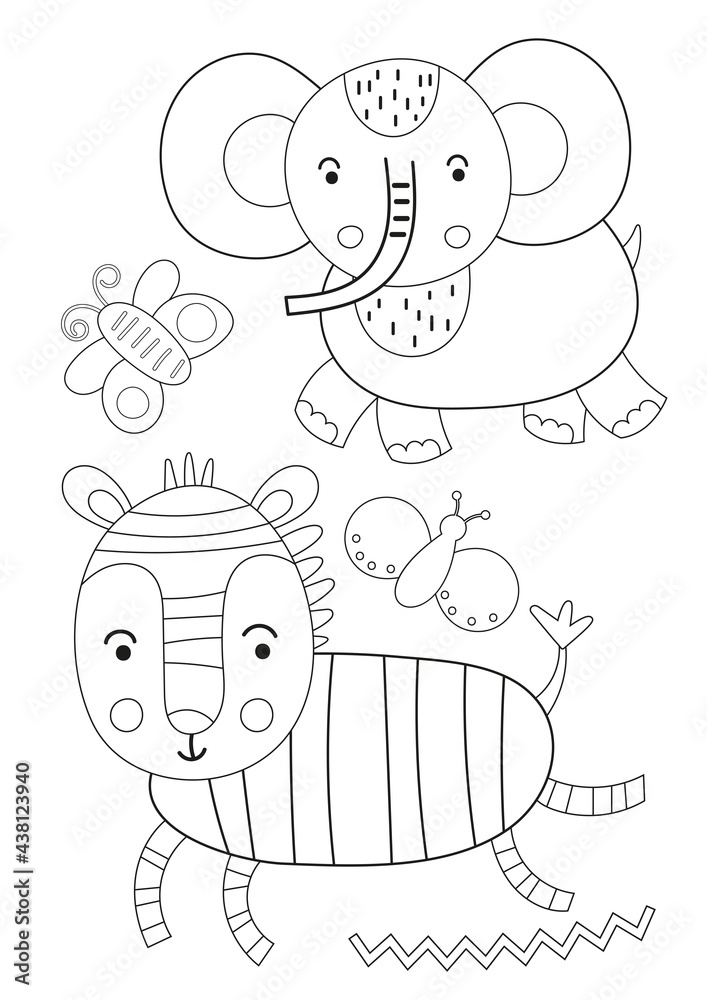 Vector de Stock Printable activities for kids coloring page vector ...