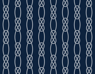 Wall Mural - Vector ropes, fishing net, seamless. Blue background