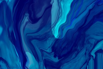  Blue flowing liquid waves abstract motion blurred background.
