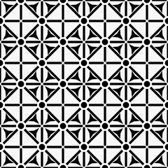 Poster - Connected geometric shapes. Vector black construction repeated decor shapes.