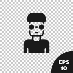 Poster - Black Nerd geek icon isolated on transparent background. Vector