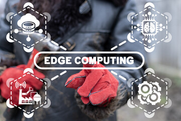 Innovative industry concept of edge computing. Industrial technology.