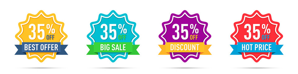 Canvas Print - Set of different 35 off percentage promotion badges