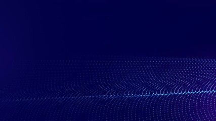 Wall Mural - Abstract background sea waves Particles on blue. AI Tech concept.