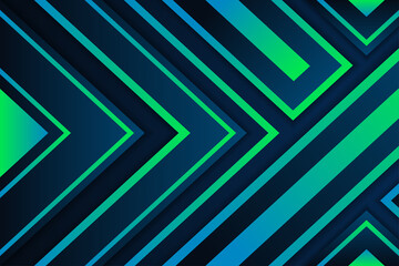 Poster - Green and blue gradient abstract background template design. Horizontal layout with triangle and rectangle shape elements. Geometric modern concept. 