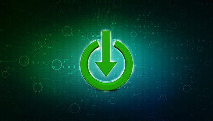Poster - 3d illustration power symbol