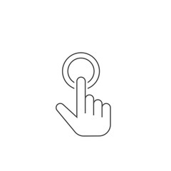 Poster - Finger pressing button outline vector icon Cursor pointer symbol, logo illustration.