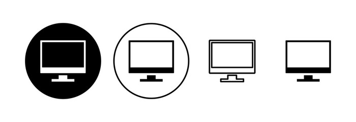 Computer icon set. computer monitor icon vector.