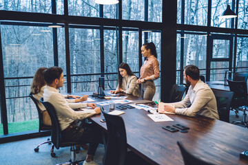 Poster - Businesspeople having meeting in conference hall