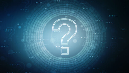Poster - 
2d illustration question mark background