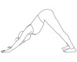© Laura - Yoga pose, silhouet downward facing dog, Adho Mukha Svanasana outline