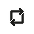Repost icon in line style. Social media repost, retweet symbol.