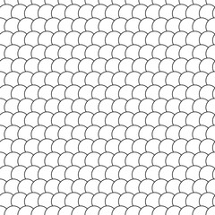 Aufkleber - White scale ornament. Seamless and simple circles scale pattern. Vector bubbles make minimal scale.