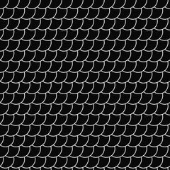 Aufkleber - Black scale pattern. Vector simple rounded scale ornament.