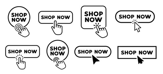 Shop now button for a site. Vector design