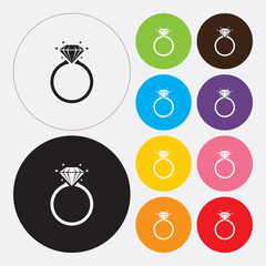 Wall Mural - Diamond engagement ring icon