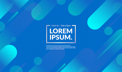 Poster - Blue abstract geometric background with flat lines and dots. Dark Blue, Green vector layout. Abstract modern cover design can be used as ads, poster, banner for commercial. Vector illustration EPS10
