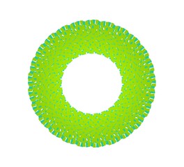 Poster - Abstract green circular pattern from planes. 3d rendering image.