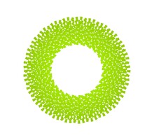 Abstract Green Circular Pattern From Planes. 3d Rendering Image.