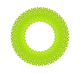 Poster - Abstract green circular pattern from planes. 3d rendering image.
