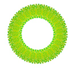 Poster - Abstract green circular pattern from planes. 3d rendering image.