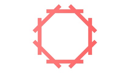 Poster - Abstract red circular pattern from planes. 3d rendering image.