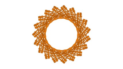 Poster - Abstract dark yellow circular pattern from planes. 3d rendering image.