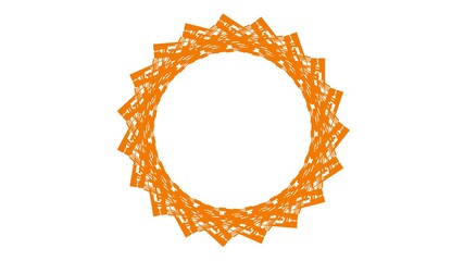 Poster - Abstract yellow circular pattern from planes. 3d rendering image.