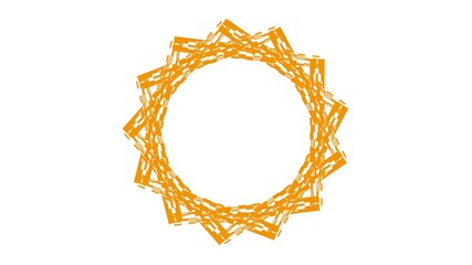 Poster - Abstract yellow circular pattern from planes. 3d rendering image.