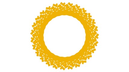 Poster - Abstract yellow circular pattern from planes. 3d rendering image.