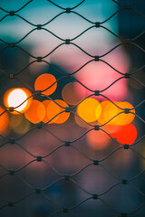 Bokeh Background city lights during sunset