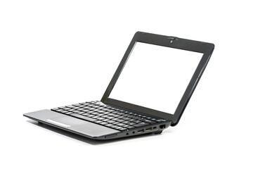 Aufkleber - Small ten inch Laptop  isolated on white background - Side view with clipping path
