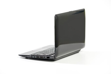 Aufkleber - Small ten inch Laptop  isolated on white background - Side view with clipping path
