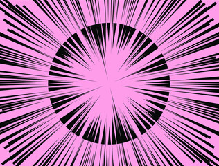 Poster - Speed line scene for manga comics or animation. Concept of explosion or fast motion effect.