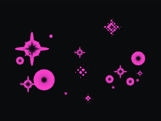 Poster - Neo-memphis seamless pattern with different geometric shapes. Retro 80's-90's style.