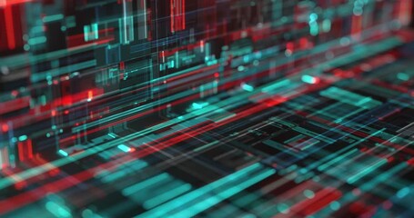 Poster - abstract hi-tech background made of rectangular shapes and lines. data flow and geometric forms with
