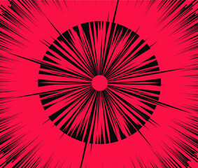 Poster - Speed line scene for manga comics or animation. Concept of explosion or fast motion effect.