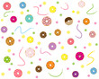 Donuts vector set isolated