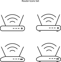 Poster - router icons set isolated on white background. router icon thin line outline linear router symbol for logo, web, app, UI. router icon simple sign.
