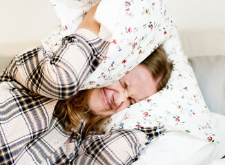 Wall Mural - Caucasian woman with sleeping problem