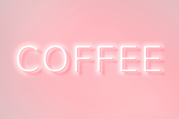 Poster - Glowing coffee retroneon sign word