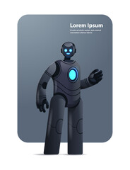 Fototapete - black robot cyborg modern robotic character artificial intelligence technology concept vertical