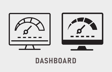 Poster - dashboarding visualization icon on white background. vector illustration.